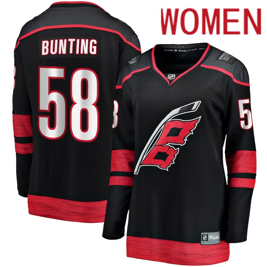 Women Carolina Hurricanes #58 Michael Bunting Fanatics Branded Black Home Breakaway Player NHL Jersey->columbus blue jackets->NHL Jersey